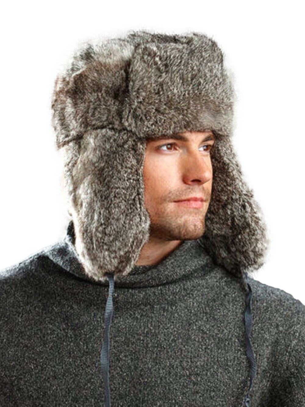 Crown Cap rabbit fur trapper hat